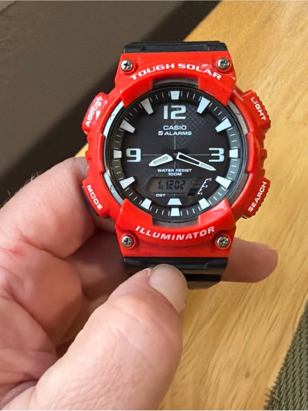 Casio Red and Black Tough Solar Illuminator Sport Watch